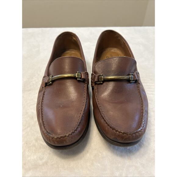 Clarks Men’s Shoes Size 8.5 M Brown Loafers Leather Horsebit Bit Casual Slip On - Picture 1 of 8